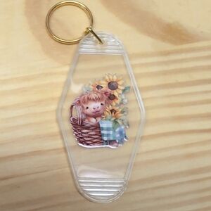 Highland Cow Glow In The Dark Keychain
